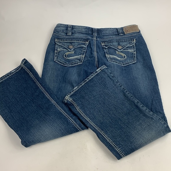 Silver jeans Suki Surplus Bootcut Size 32 Medium wash denim stretch Flap pocket - Picture 10 of 15